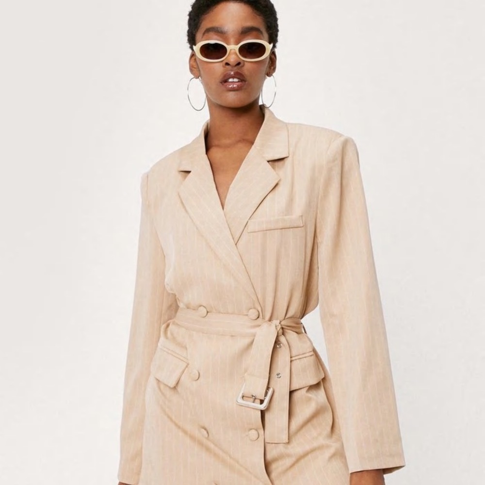 Nasty Gal Pinstripe Blazer Dress